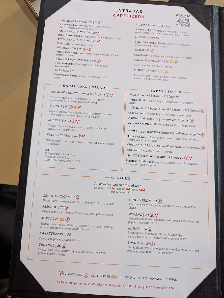 El Inka Peruvian Cuisine Burlington Menu | Signature Dishes & Drinks