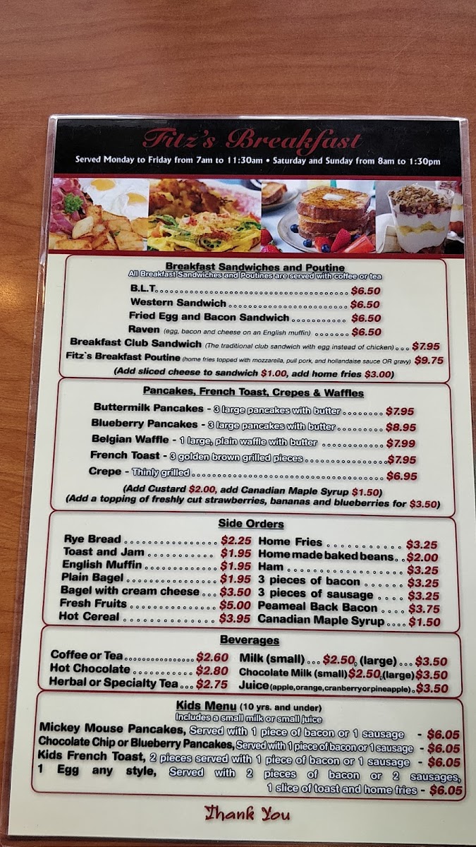Fitz's Classic Grill BBQ Smoke House Menu | Rib Steak & More