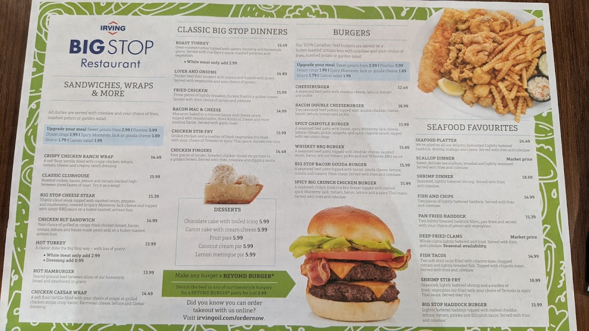 Lincoln Big Stop Restaurant Menu | Featured Dishes & Specials