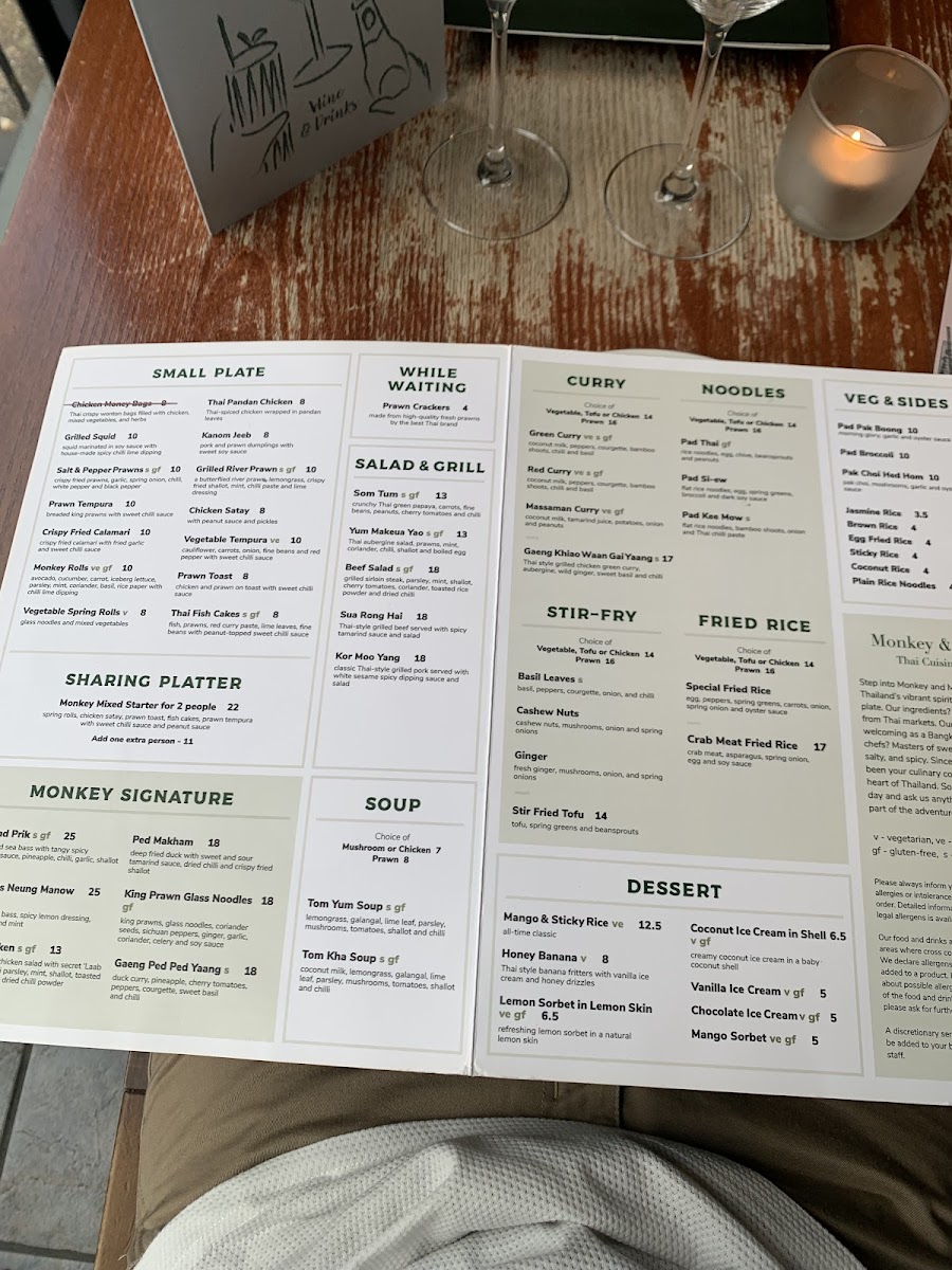 Monkey & Me Thai Cuisine Menu | Authentic Thai Dishes