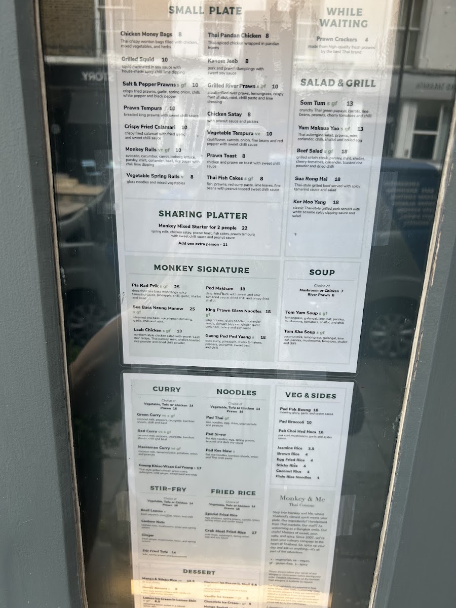 Monkey & Me Thai Cuisine Menu | Authentic Thai Dishes